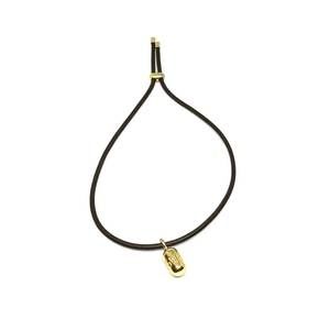 NEW SYLVIA BENSON micro fortune buoy on leather bracelet in gold